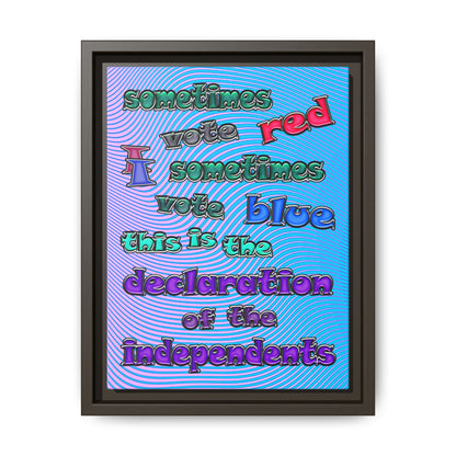 declaration of the independents - framed canvas art (light blue-purple wave)