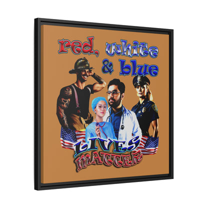 rw&b lives matter - framed canvas art (light brown)