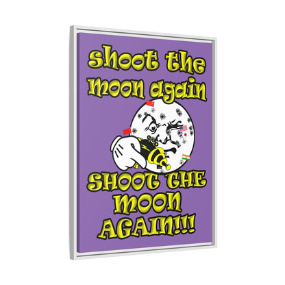 shoot the moon again - framed canvas art (light purple)