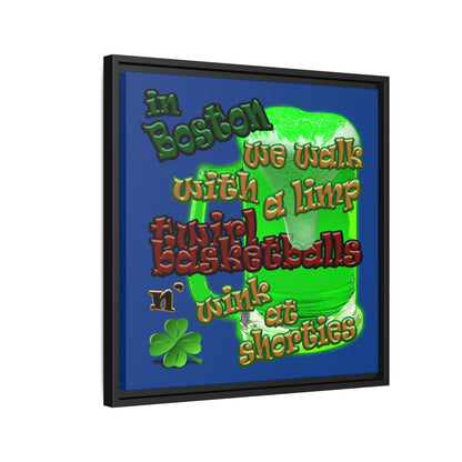 celtics logo - framed canvas art (dark blue)