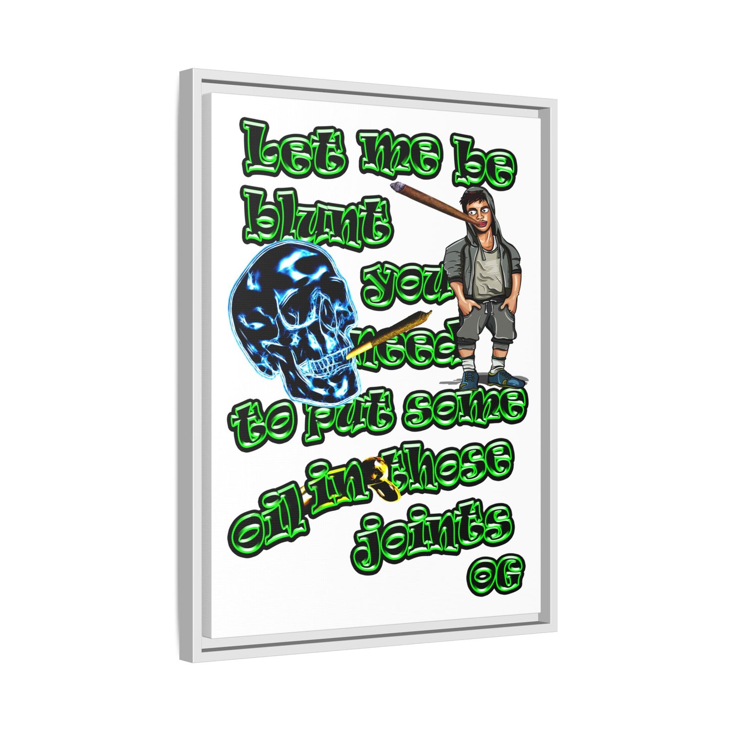 og - framed canvas art (white)