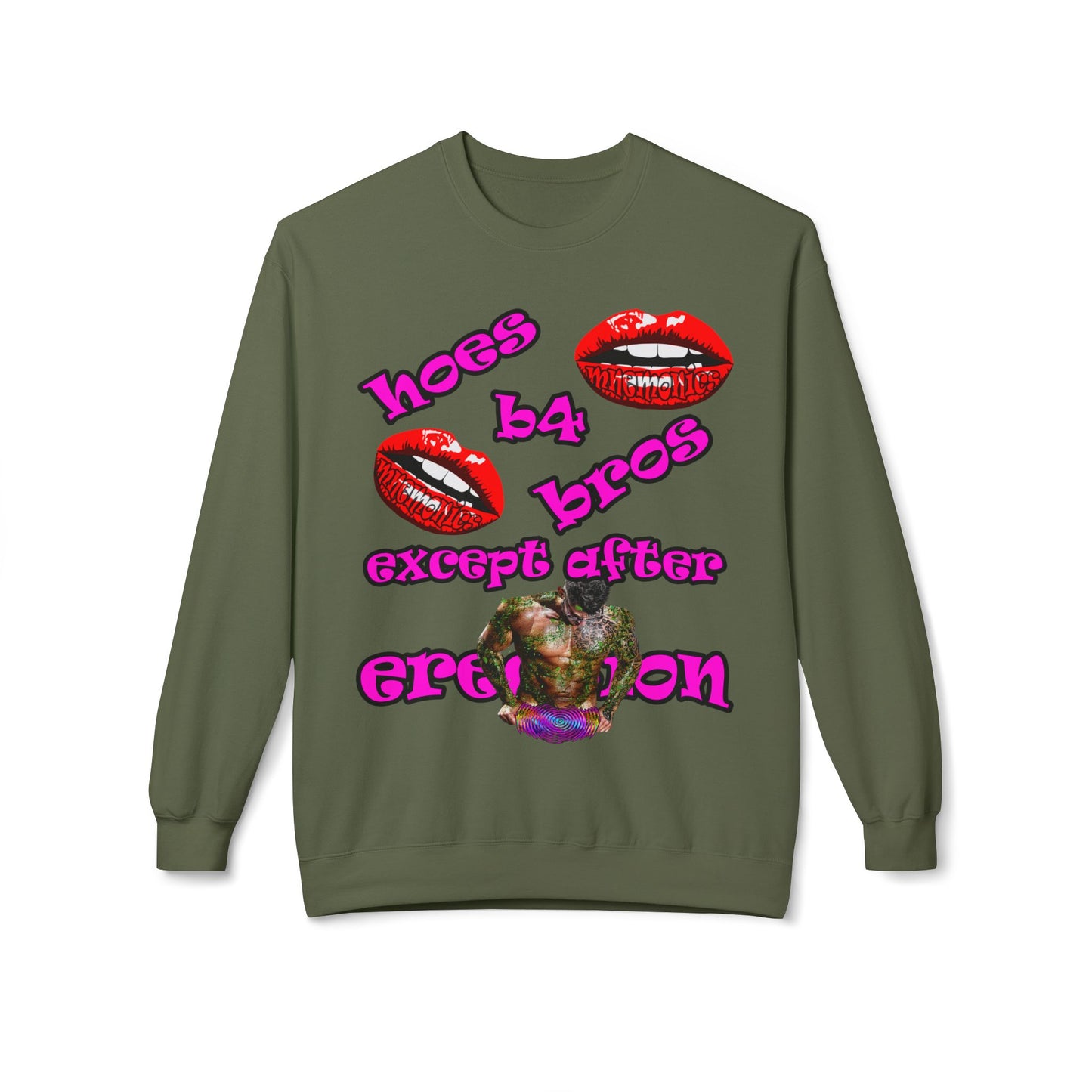 hoes b4 bros - Unisex Midweight Softstyle Fleece Crewneck Sweatshirt