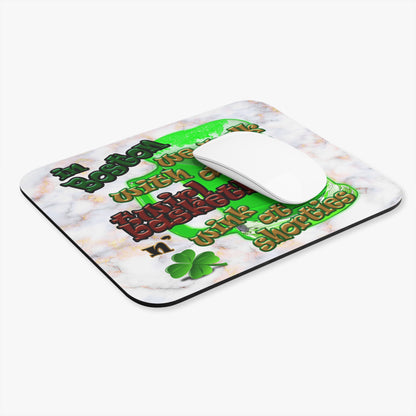 celtics logo - Mouse Pad (Rectangle) (white marble)
