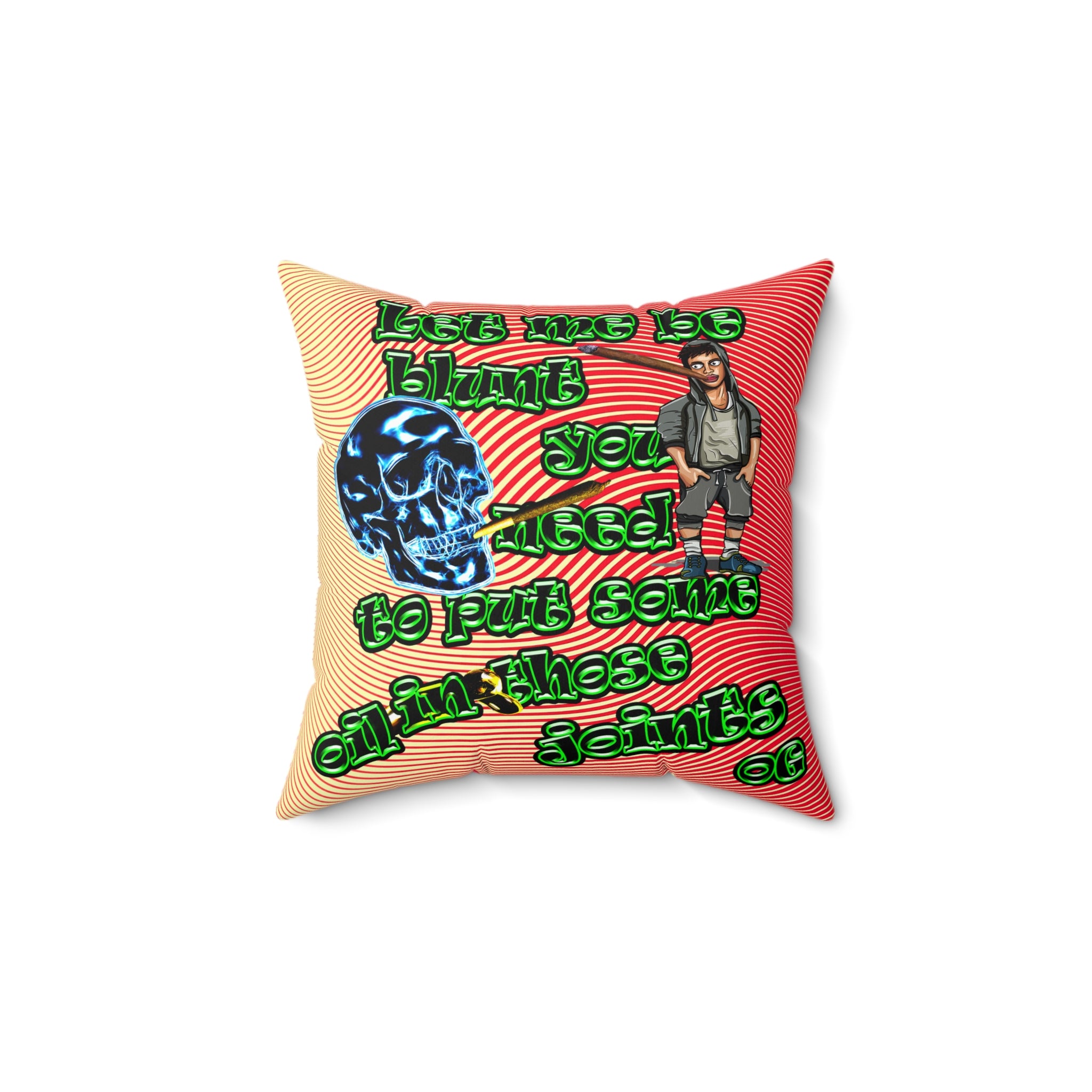 og - Spun Polyester Square Pillow - (yellow-orange wave)