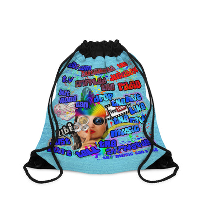 drop the beat - Drawstring Bag (faded blue)