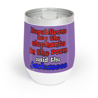 donkeys and elephants - Chill Wine Tumbler (light purple)