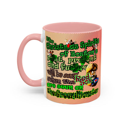 christmas spirits of boston - Accent Mug (yellow-orange wave)