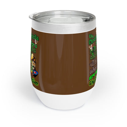 christmas spirits of boston - Chill Wine Tumbler (brown)