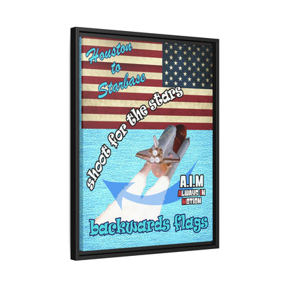 shoot for the stars - framed canvas art (faded blue)