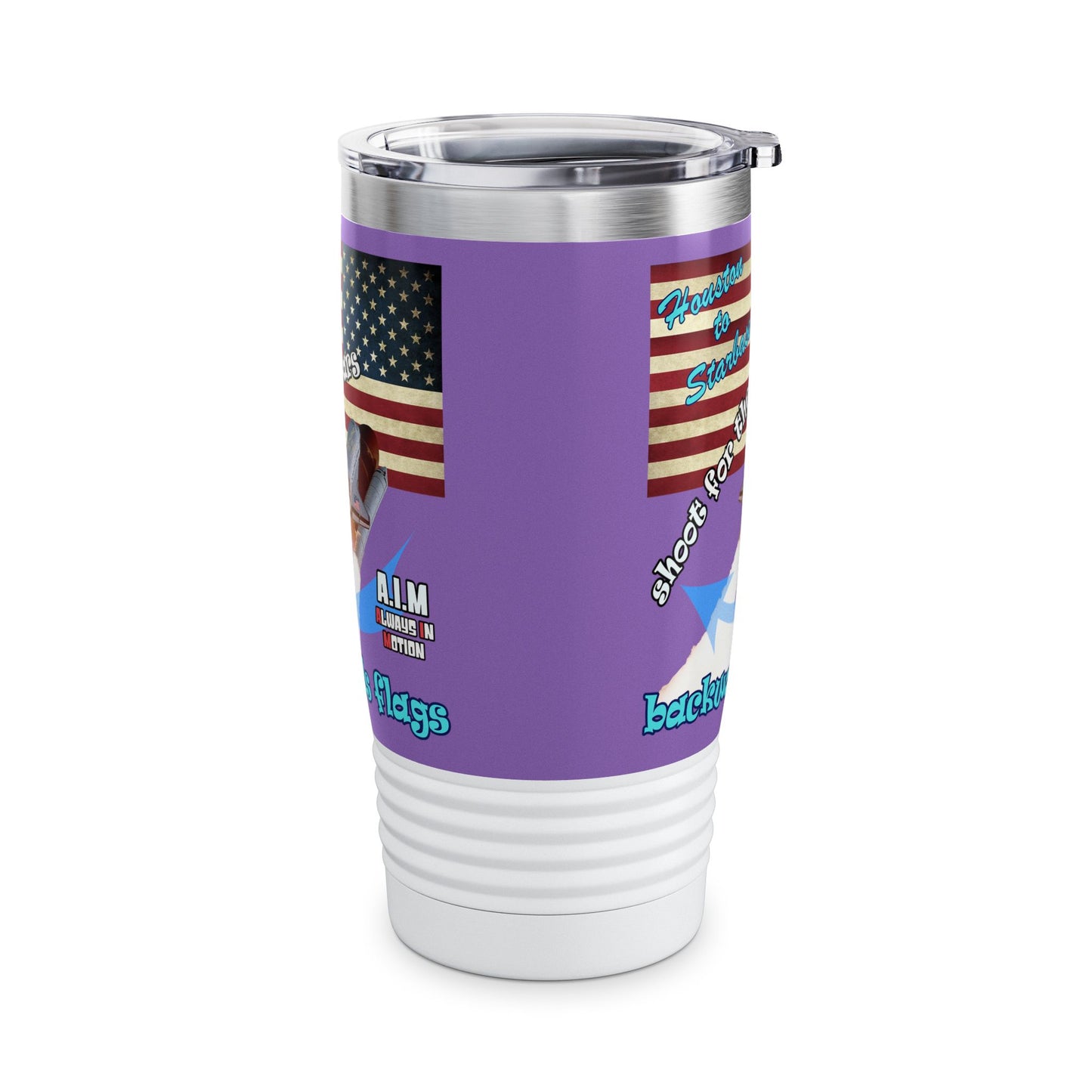shoot for the stars - Ringneck Tumbler, 20oz (light purple)