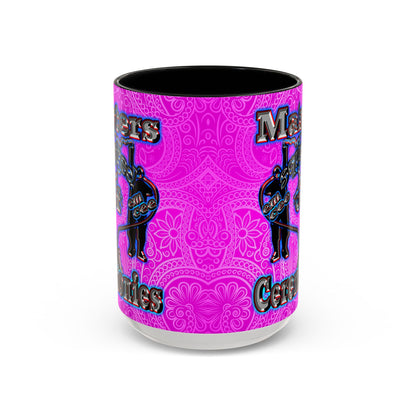 em cee squared - Accent Mug (pink swirl)