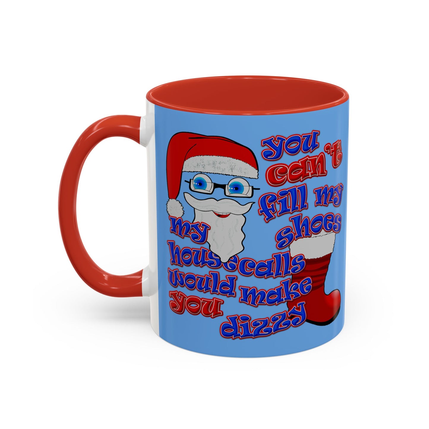 santa's shoes - Accent Mug (light blue)