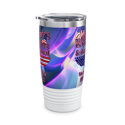 american wing - Ringneck Tumbler, 20oz (grey-pink wave)