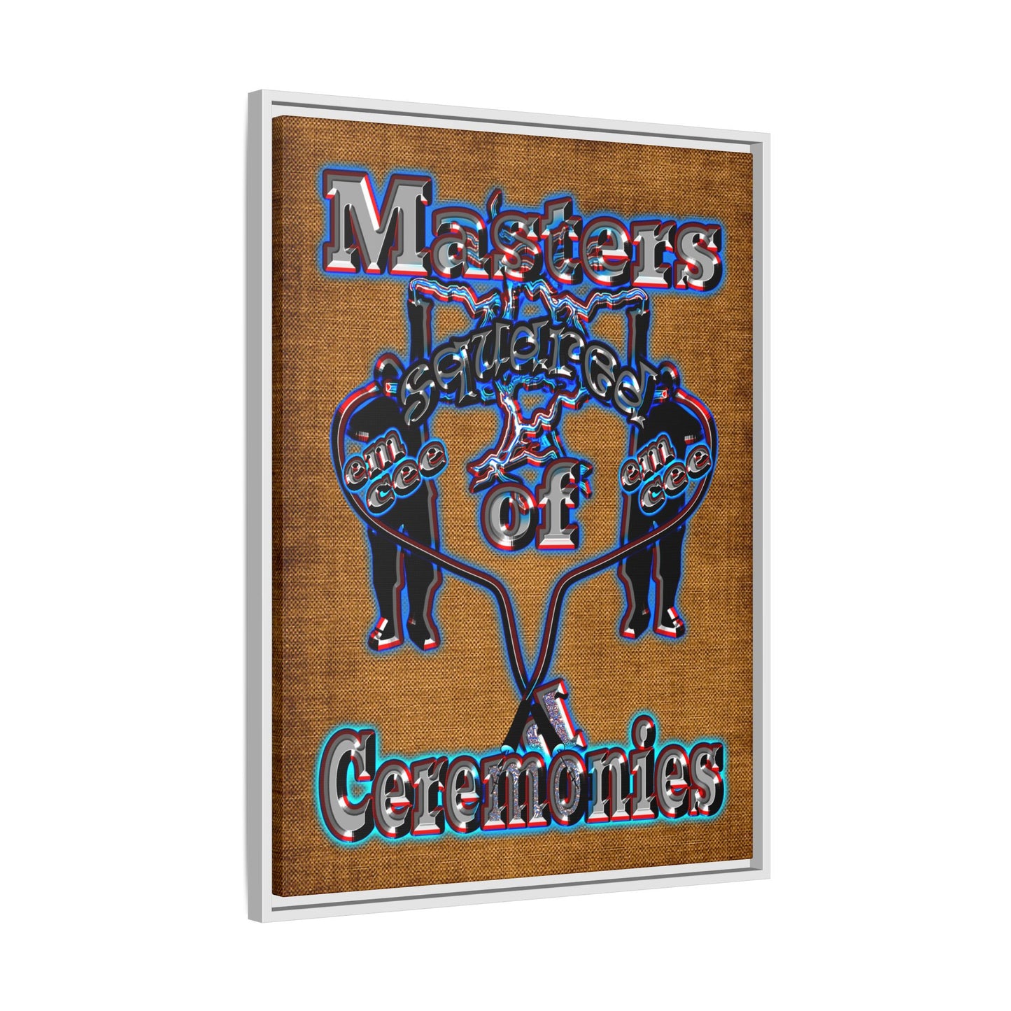 em cee squared - framed canvas art (brown papyrus)