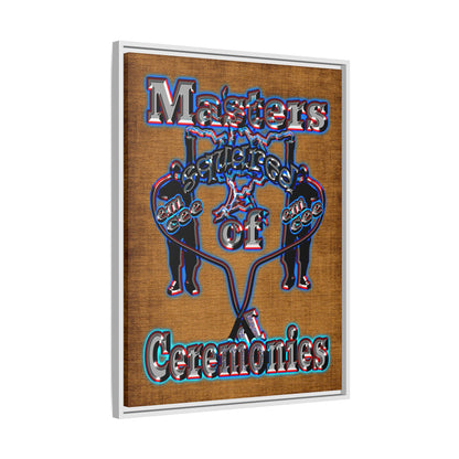 em cee squared - framed canvas art (brown papyrus)