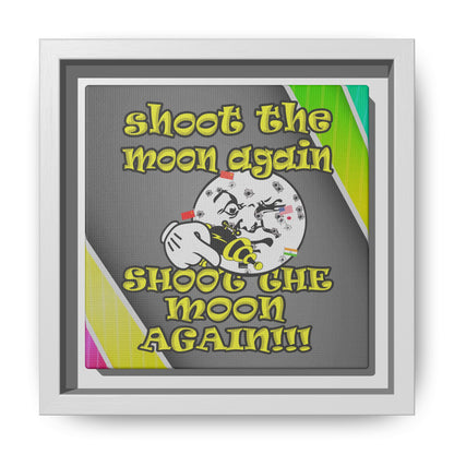 shoot the moon again - framed canvas art (rainbow split)