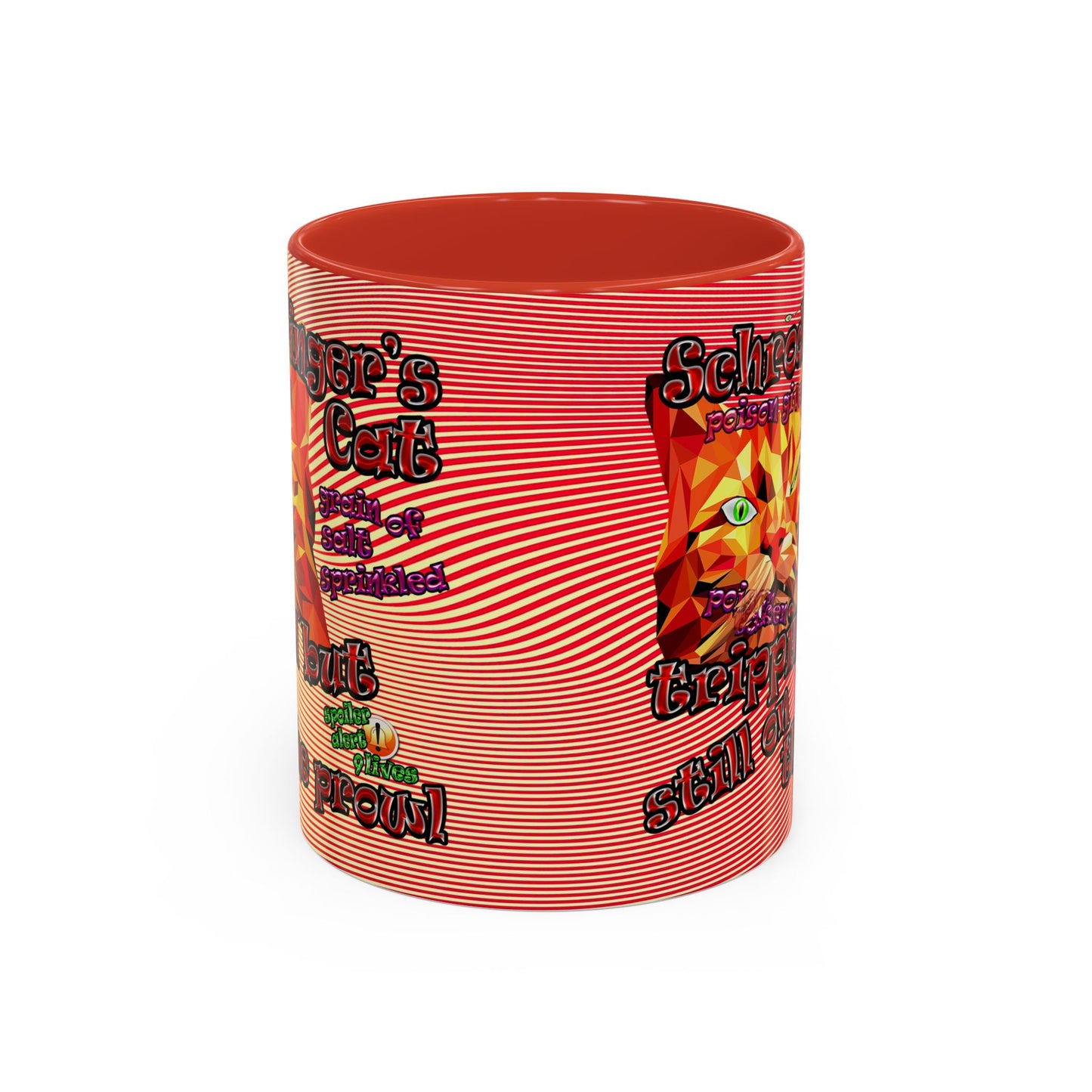 schrodinger's cat - Accent Mug (yellow-orange wave)