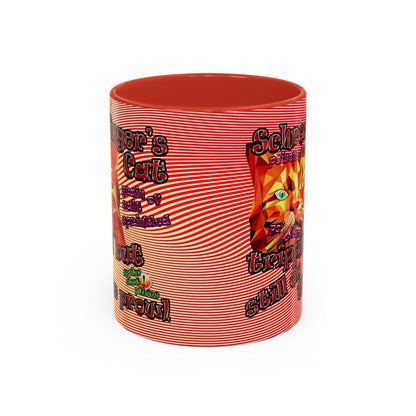 schrodinger's cat - Accent Mug (yellow-orange wave)