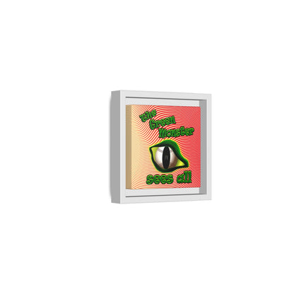 green monster - framed canvas art (yellow-orange wave)