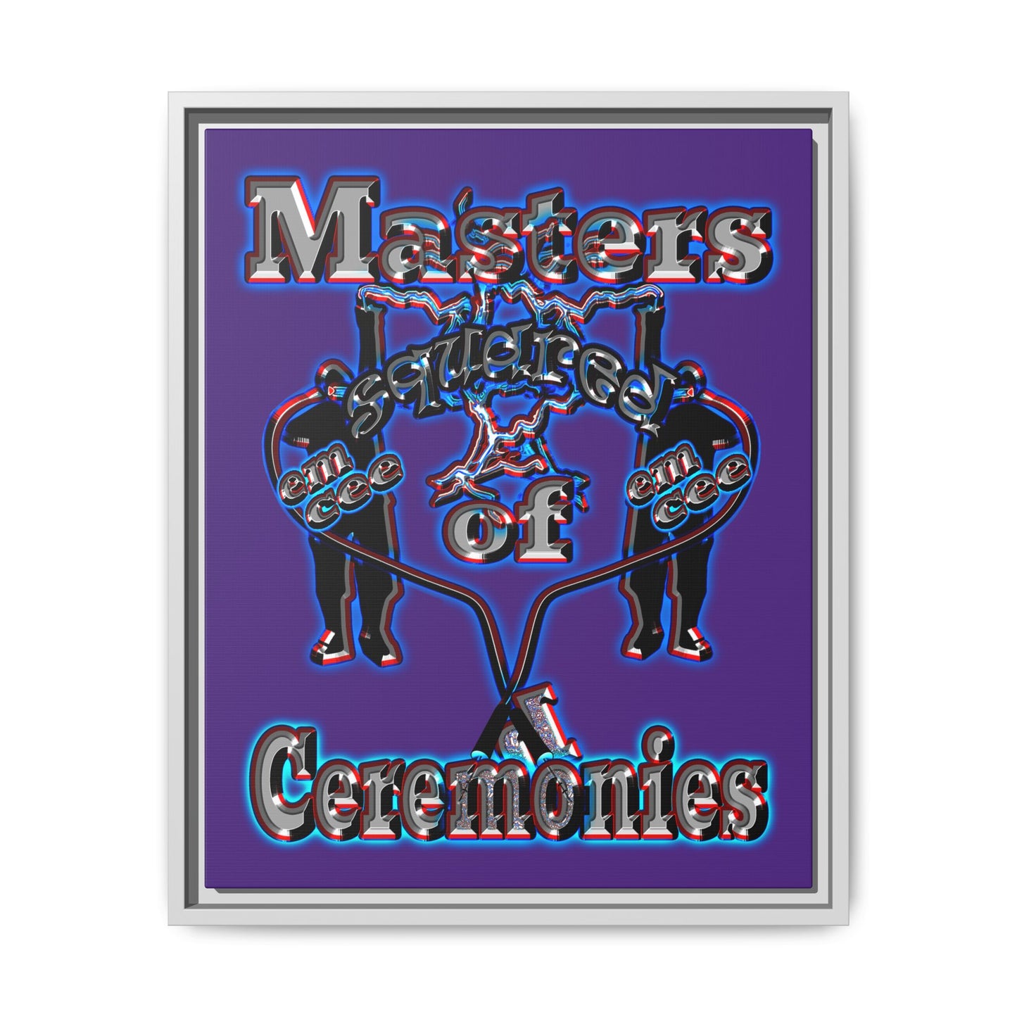 em cee squared - framed canvas art (purple)