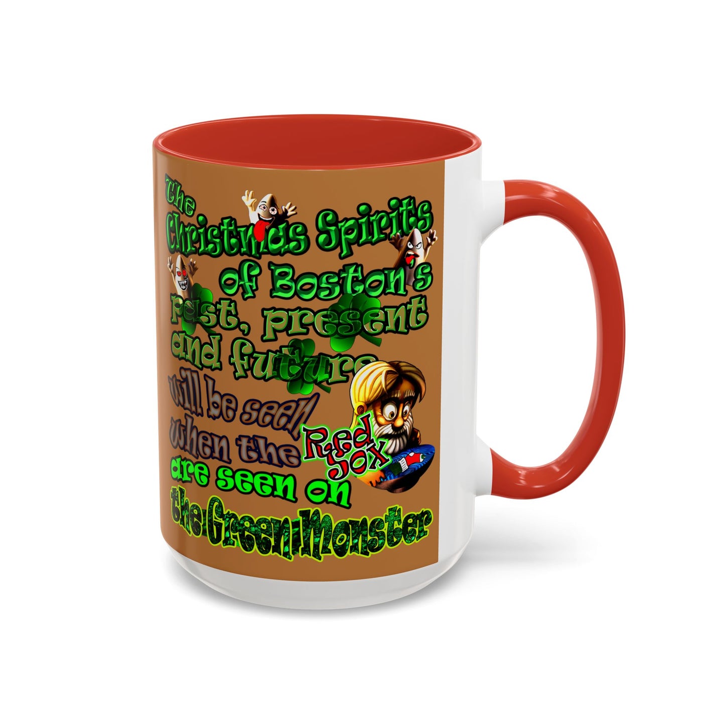 christmas spirits of boston - Accent Mug (light brown)