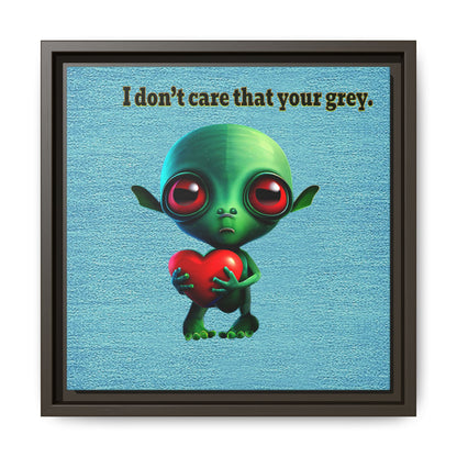 I don't care that your grey - framed canvas art (faded blue)