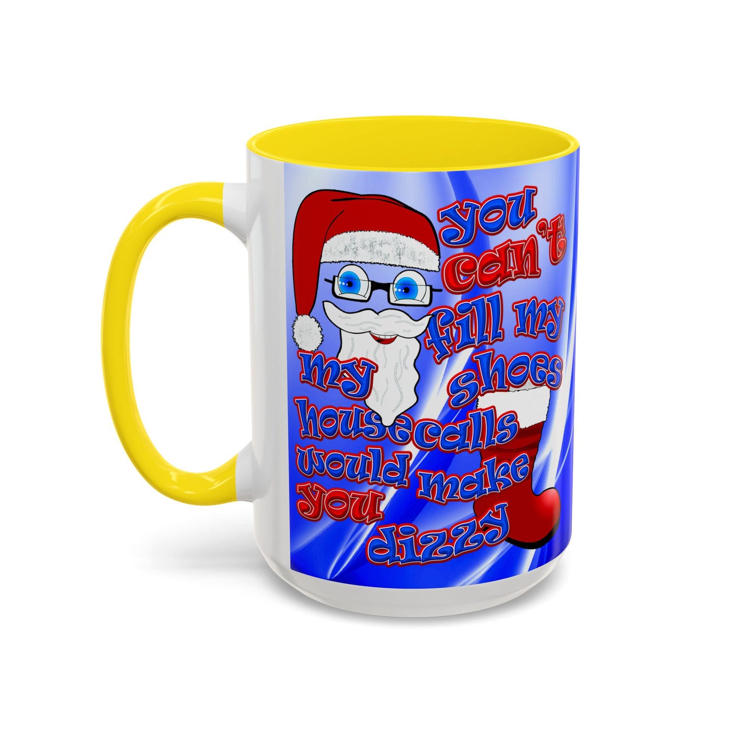 santa's shoes - Accent Mug (blue-white wave)