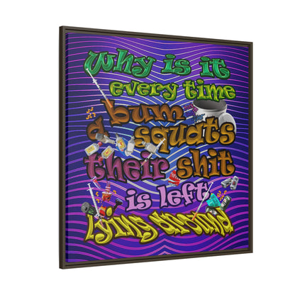 the bum's shit - framed canvas art (purple wave)