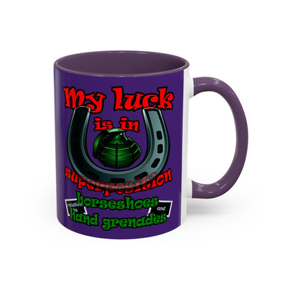 my luck - Accent Mug (purple)