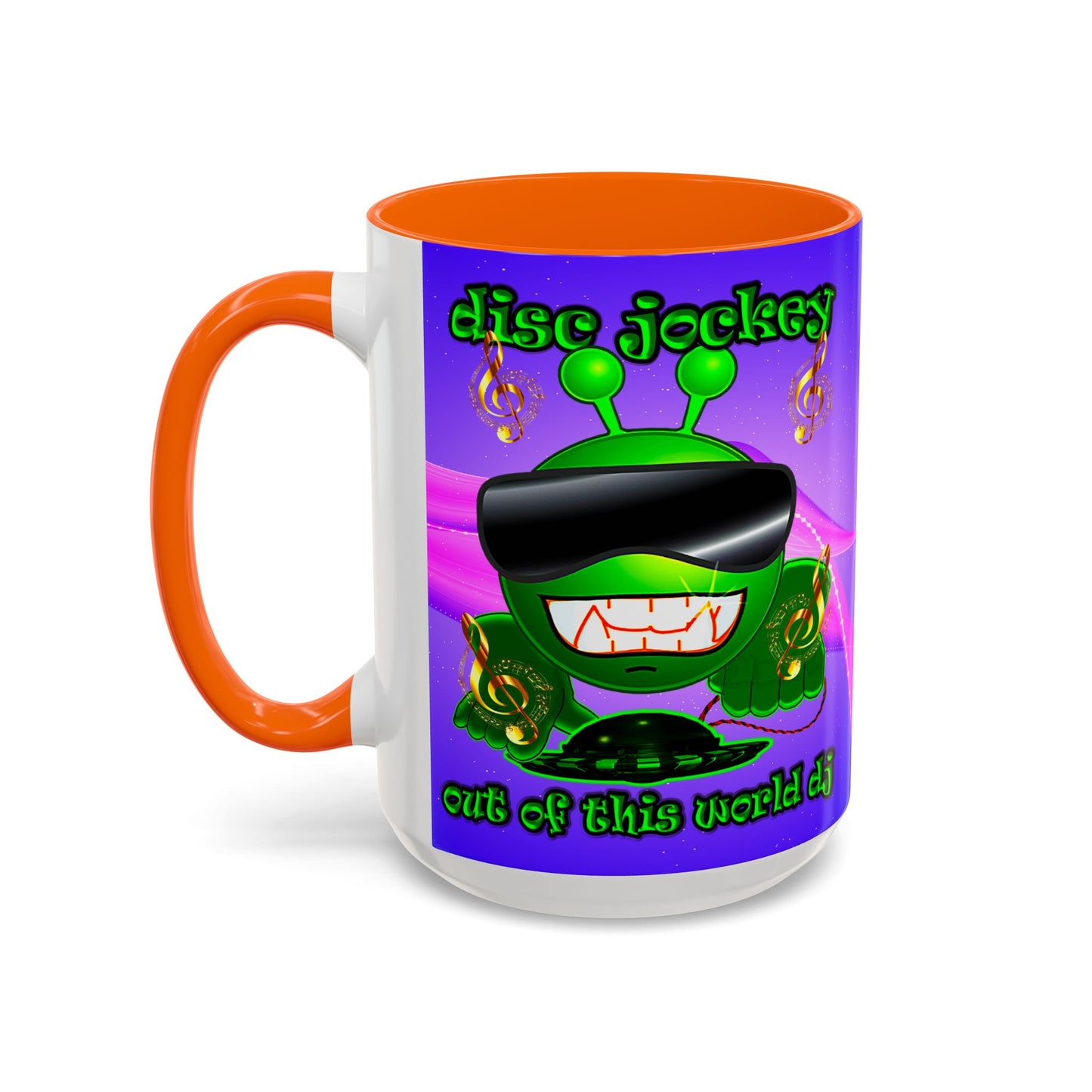 disc jockey - Accent Mug (purple-pink wave)