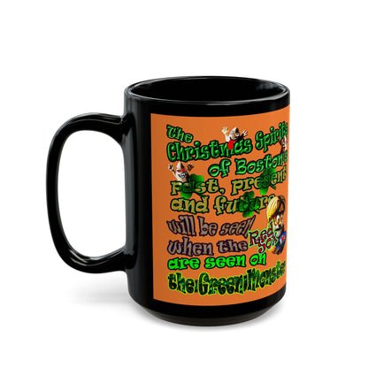 christmas spirits of boston - Black Mug (crusta)