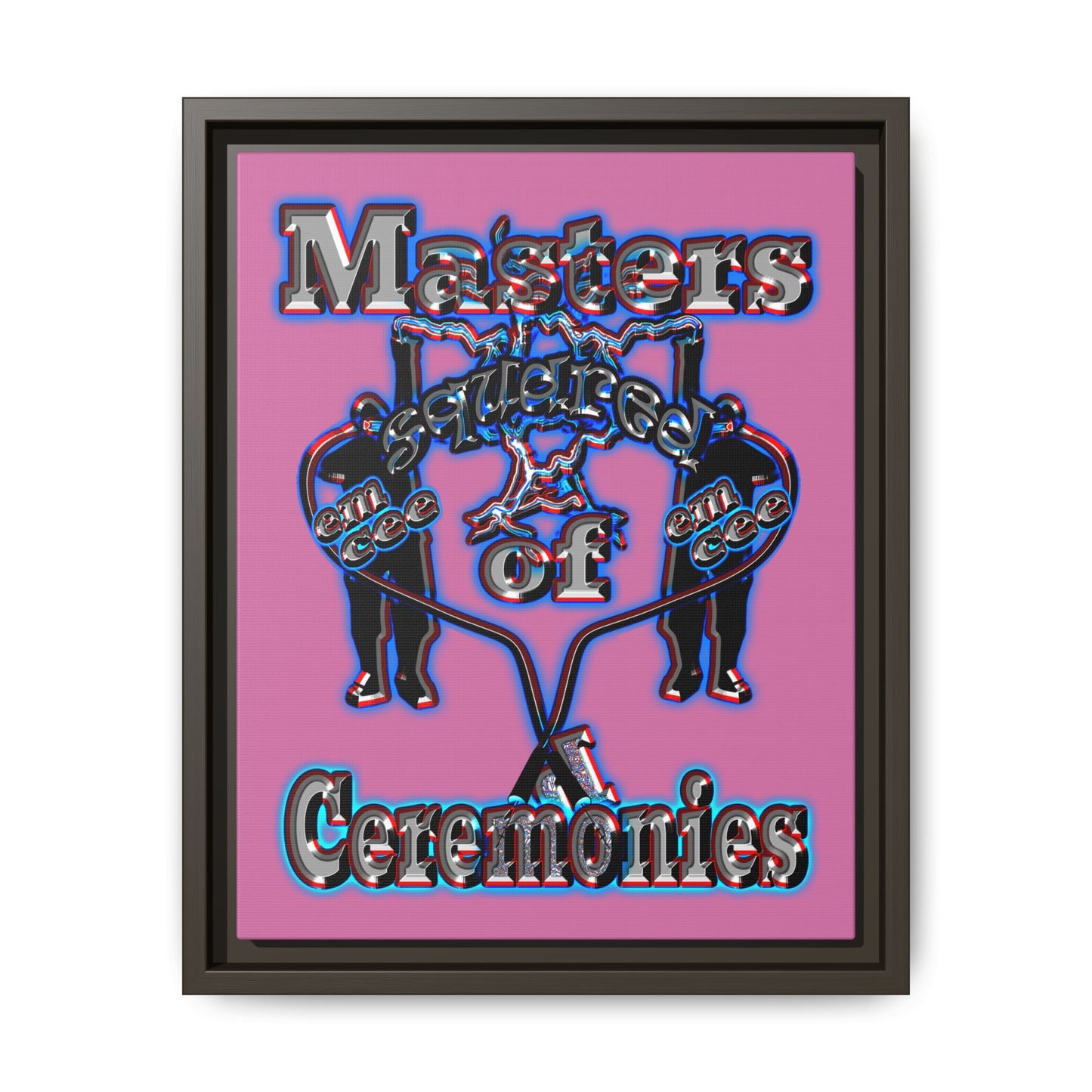 em cee squared - framed canvas art (light pink)