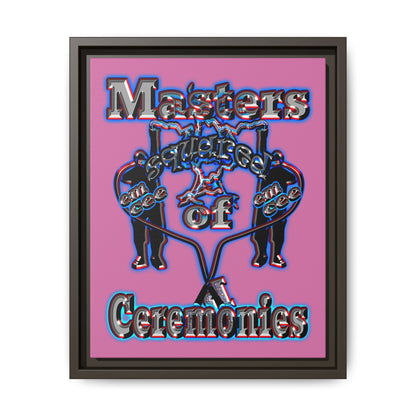 em cee squared - framed canvas art (light pink)