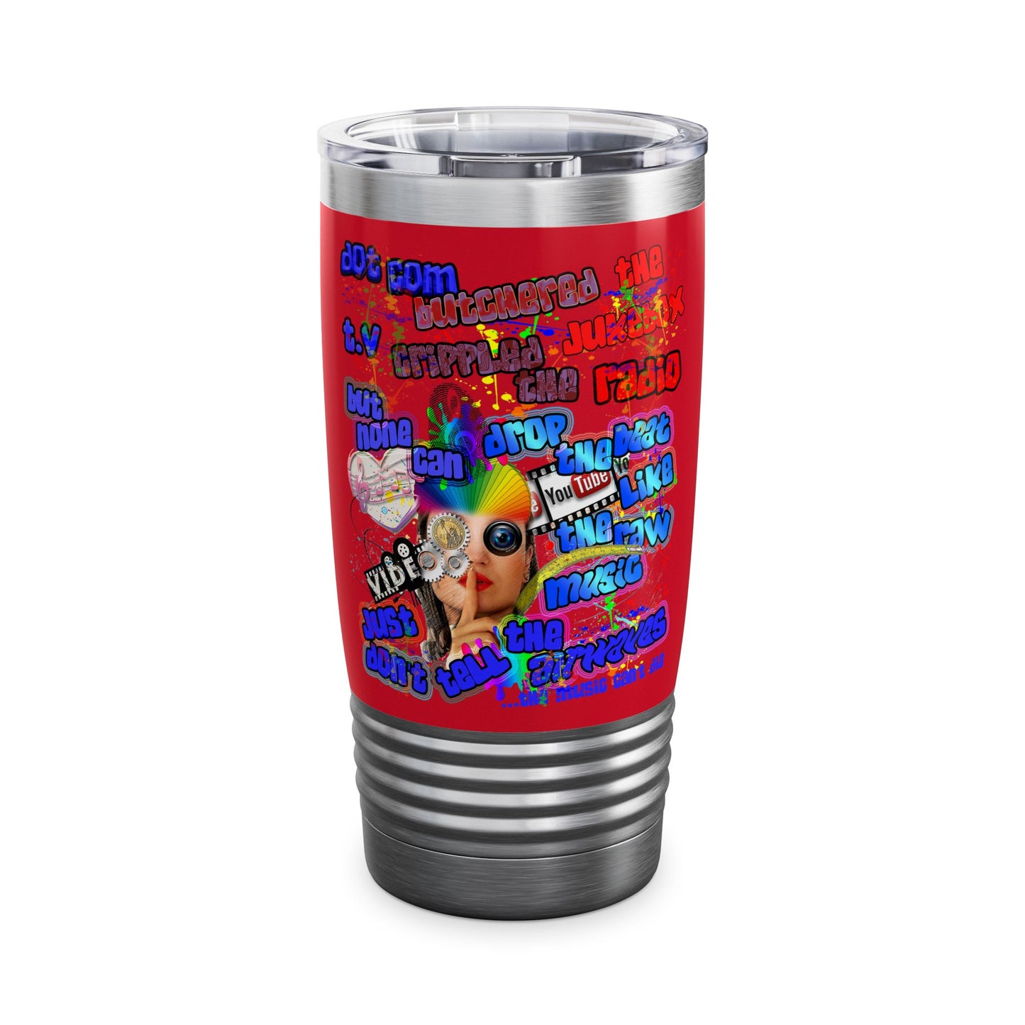 drop the beat - Ringneck Tumbler, 20oz (dark red)