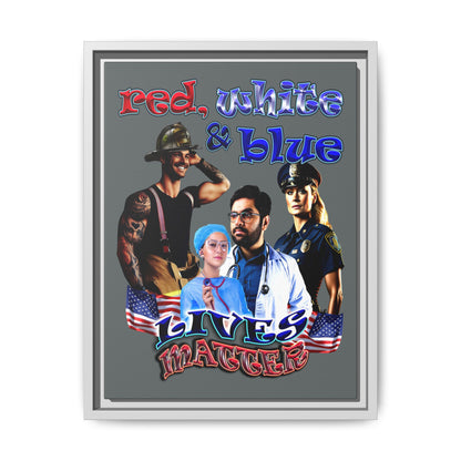 rw&b lives matter - framed canvas art (dark grey)