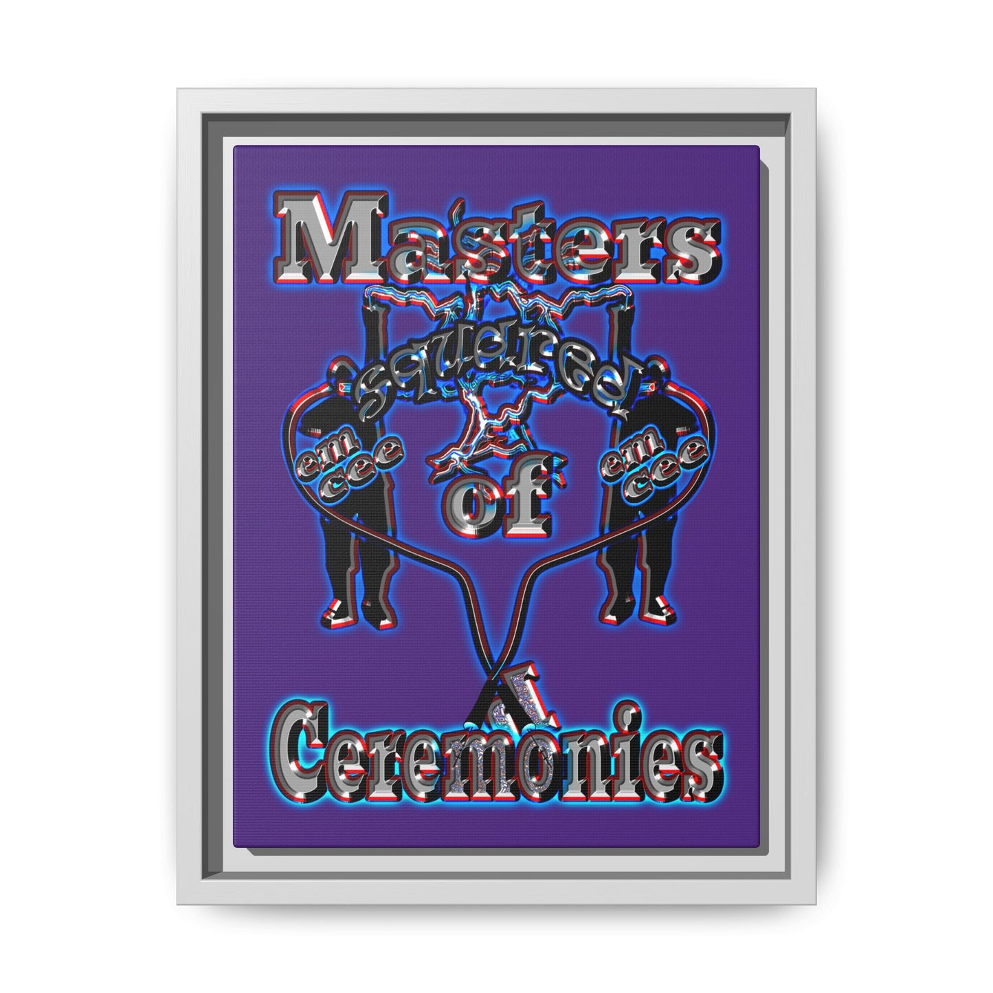 em cee squared - framed canvas art (purple)