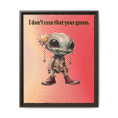 I don't care that your green - framed canvas art (yellow-orange wave)