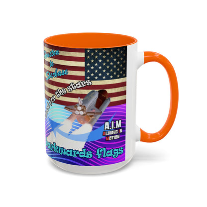 shoot for the stars - Accent Mug (purple wave)