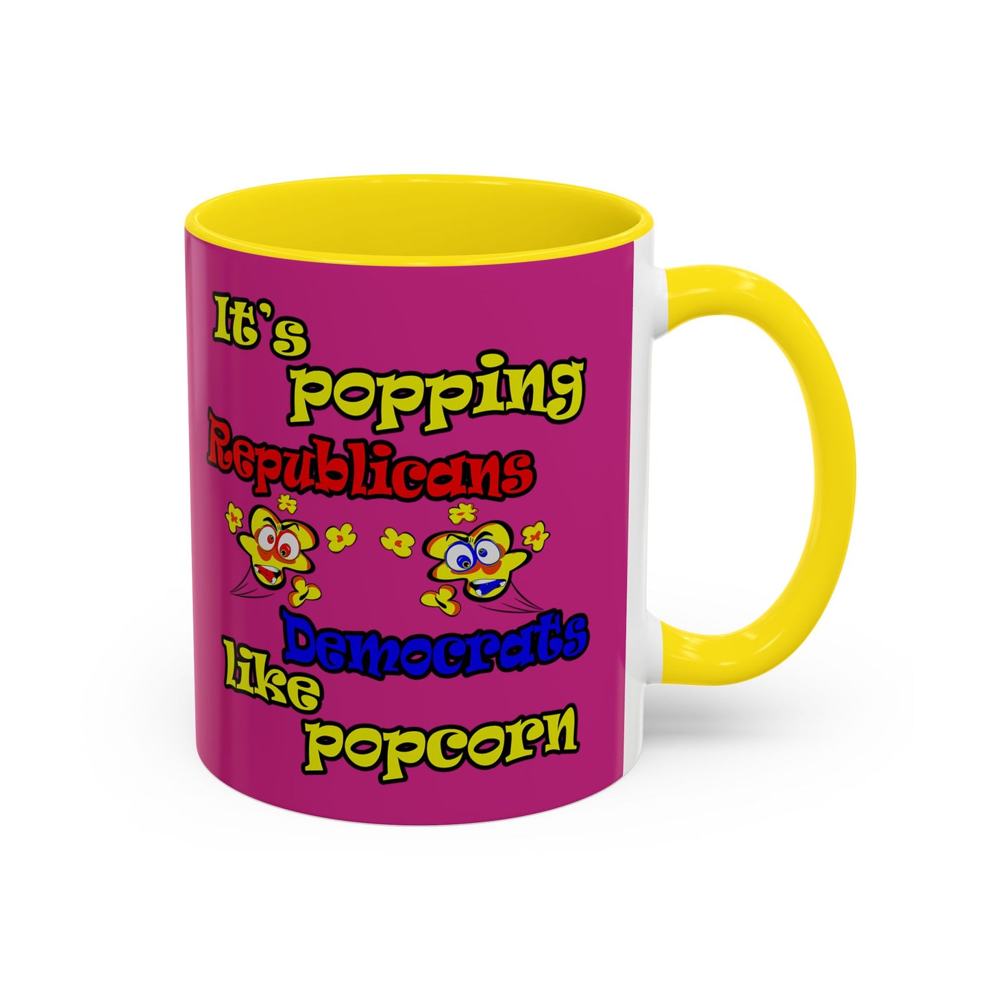 popping like popcorn - Accent Mug (pink)