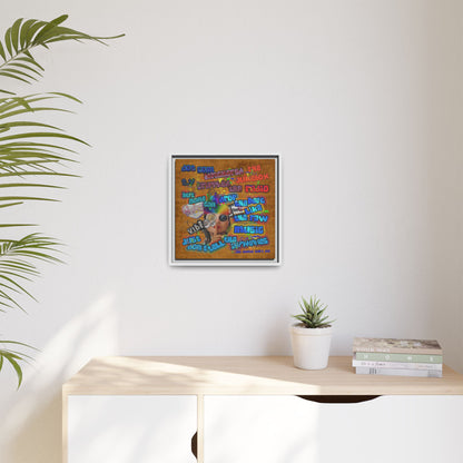 drop the beat - framed canvas art (brown papyrus)