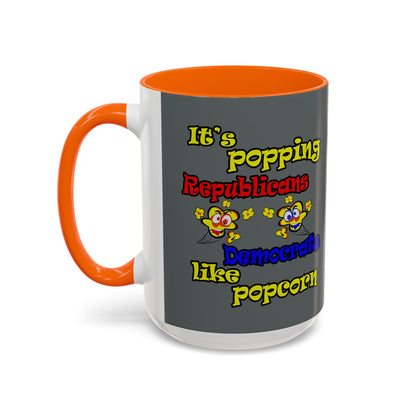 popping like popcorn - Accent Mug (dark grey)