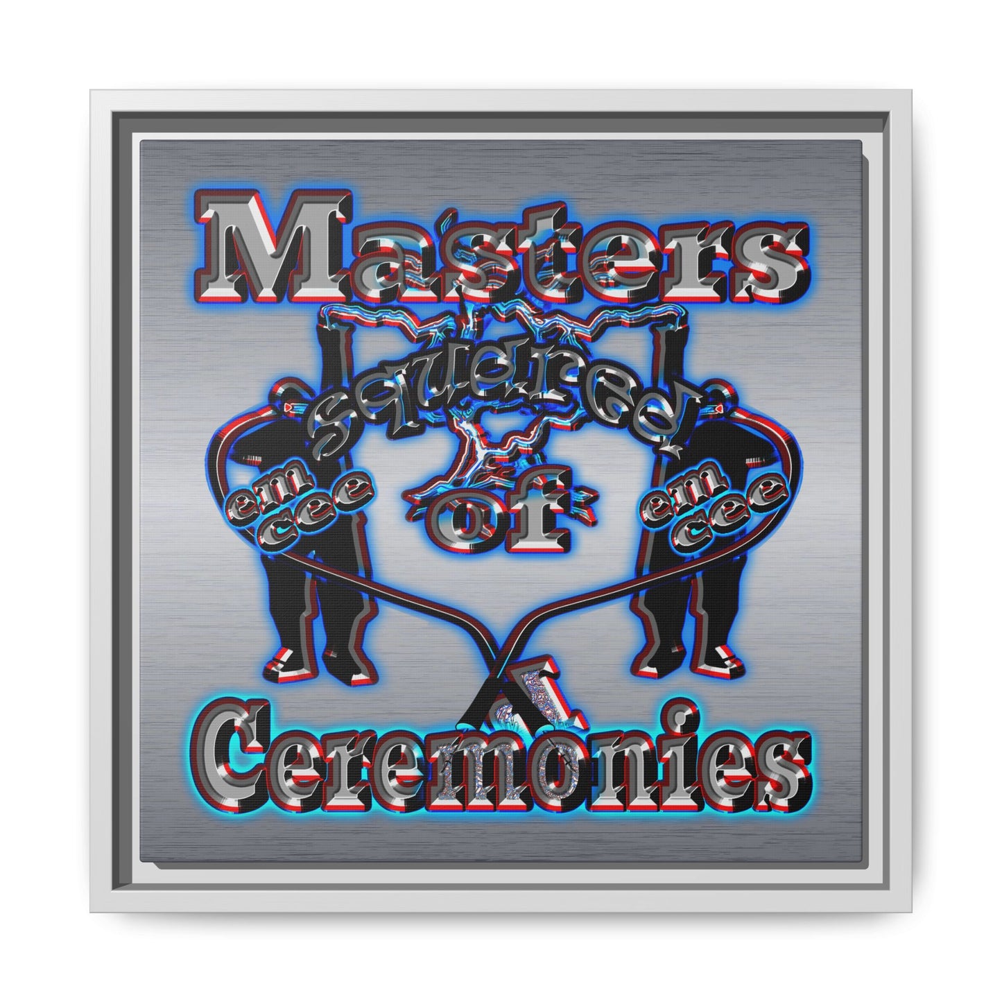 em cee squared - framed canvas art (brushed nickel)