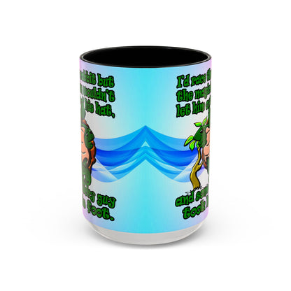turtle race - Accent Mug (light blue-pink wave)