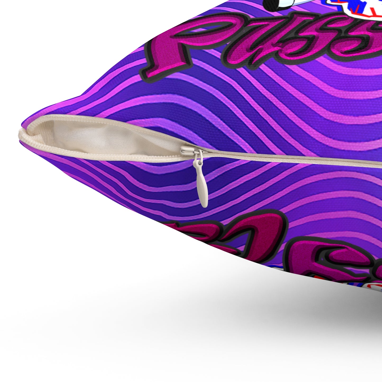 tag that - Spun Polyester Square Pillow - (purple wave)