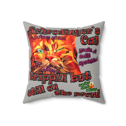 schrodinger's cat - Faux Suede Square Pillow - (light grey)