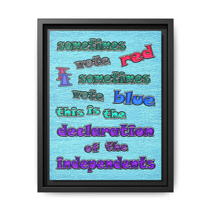 declaration of the independents - framed canvas art (faded blue)