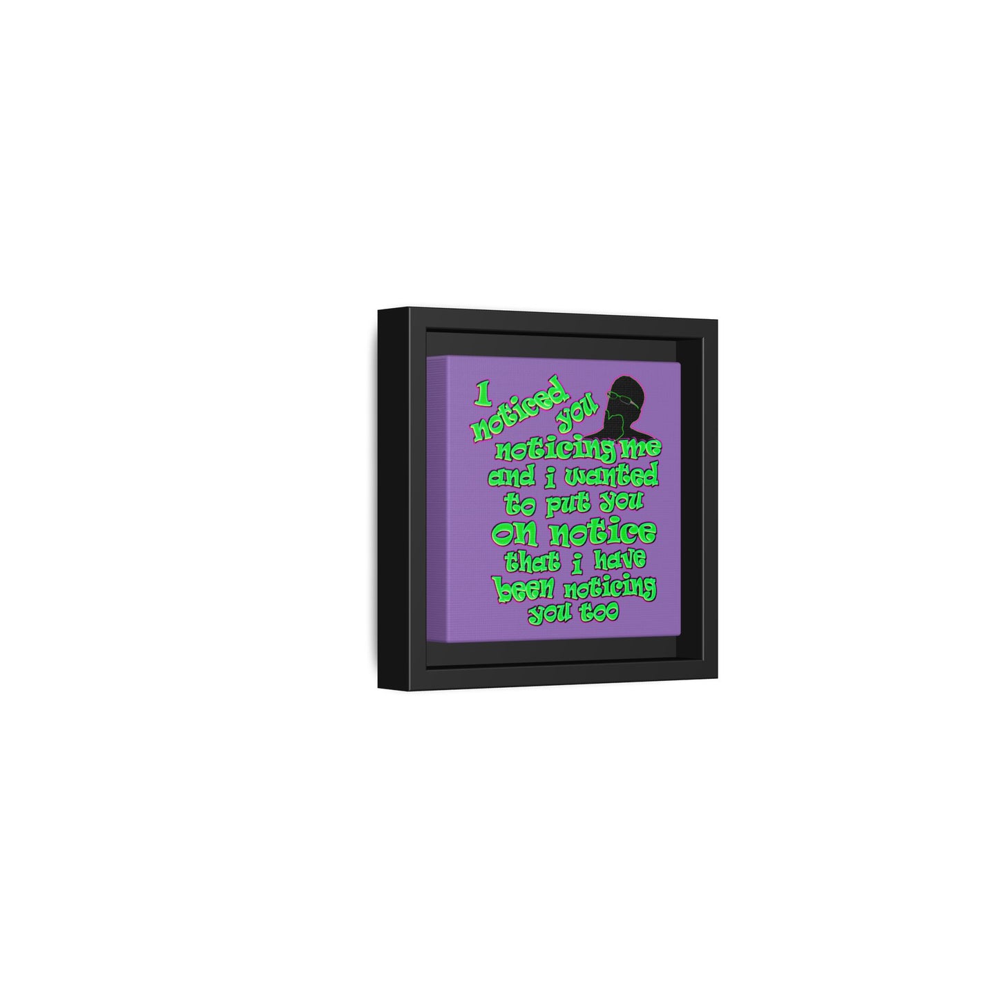 noticed you noticing - framed canvas art (light purple)