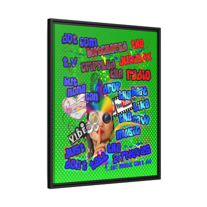 drop the beat - framed canvas art (logo green)
