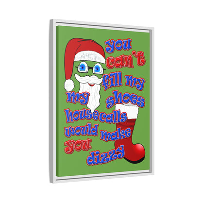 santa's shoes - framed canvas art (green)