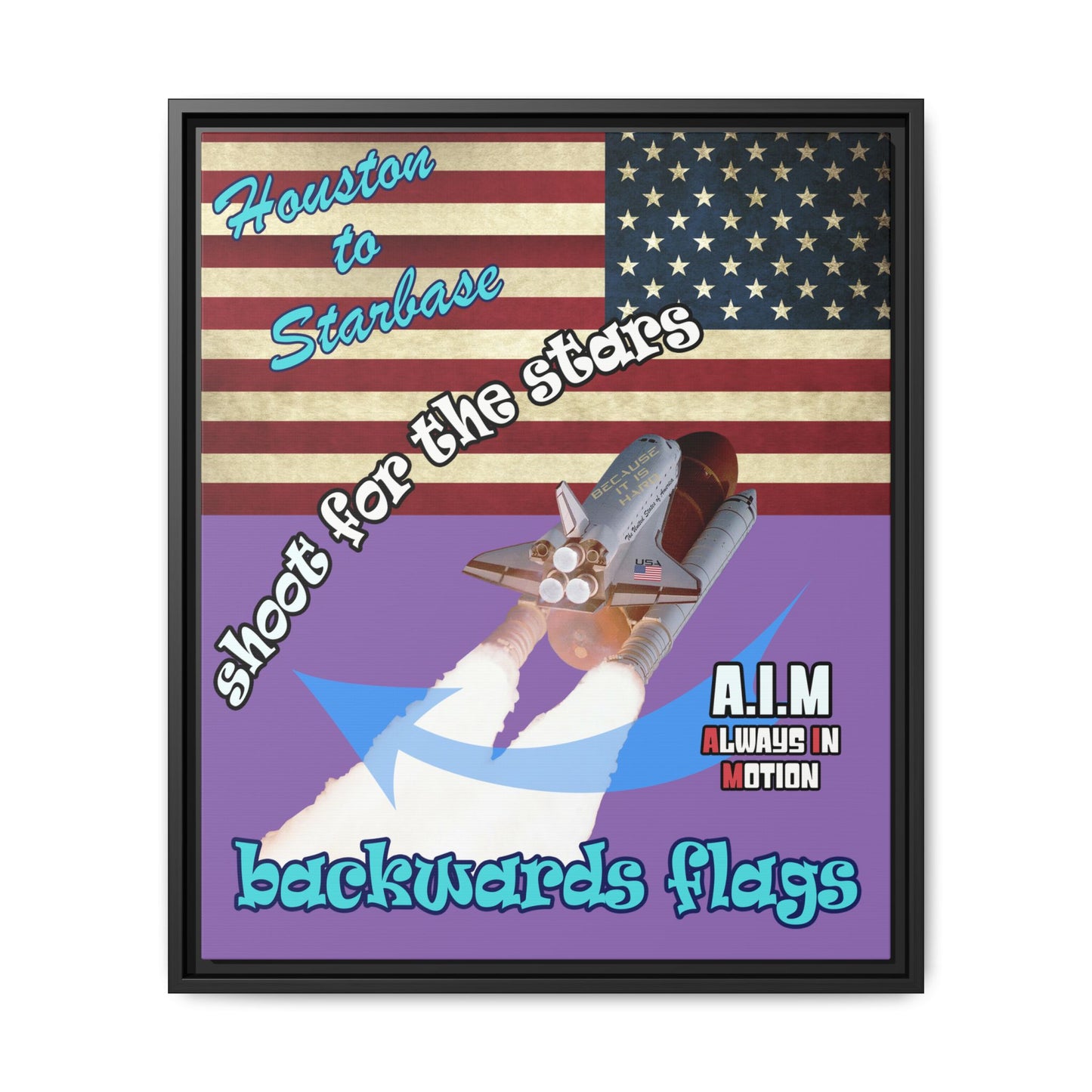 shoot for the stars - framed canvas art (light purple)